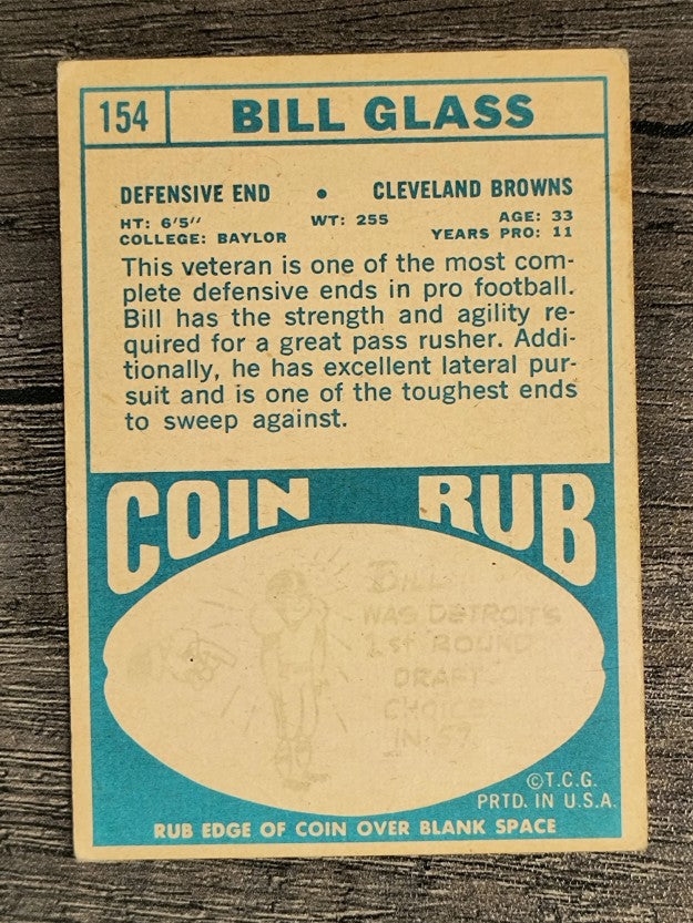 1968 Topps #154 Bill Glass (VG)
