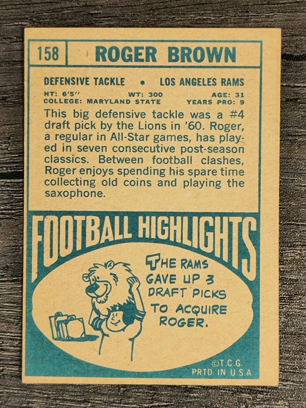 1968 Topps #158 Roger Brown (EX)