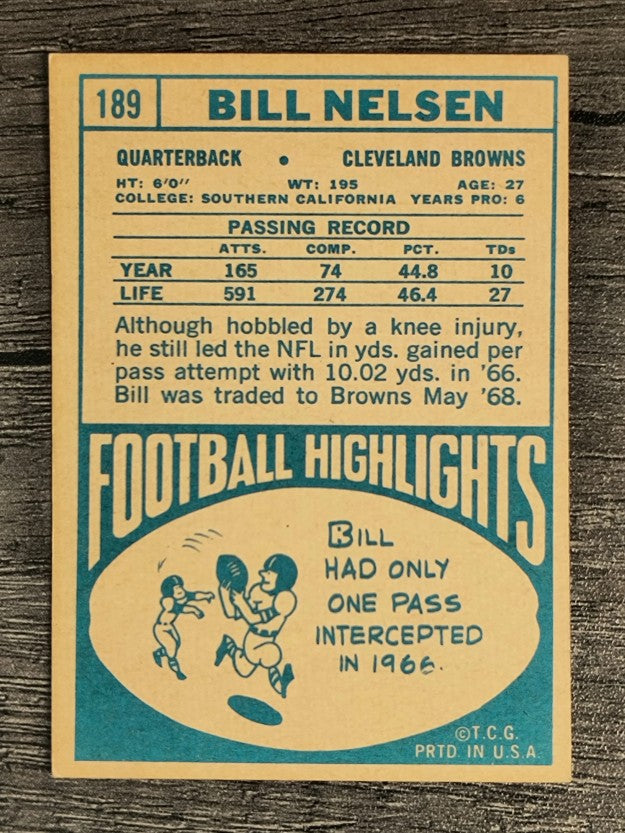 1968 Topps #189 Bill Nelsen (EXMT)