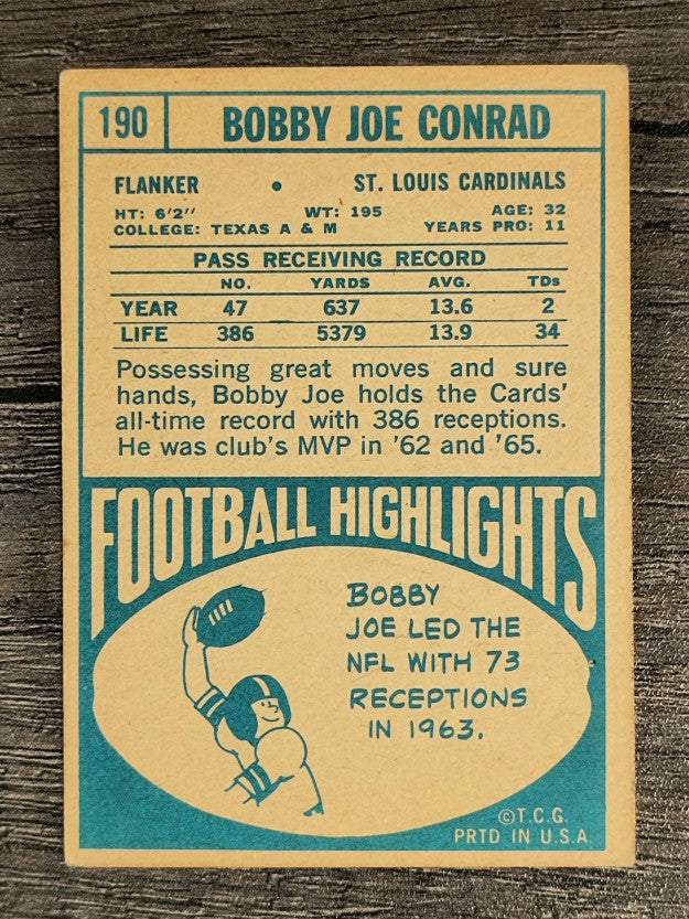 1968 Topps #190 Bobby Joe Conrad (VG)