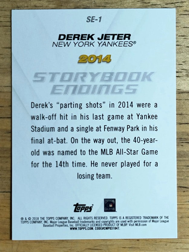 2018 Topps Update Storybook Endings #SE1 Derek Jeter