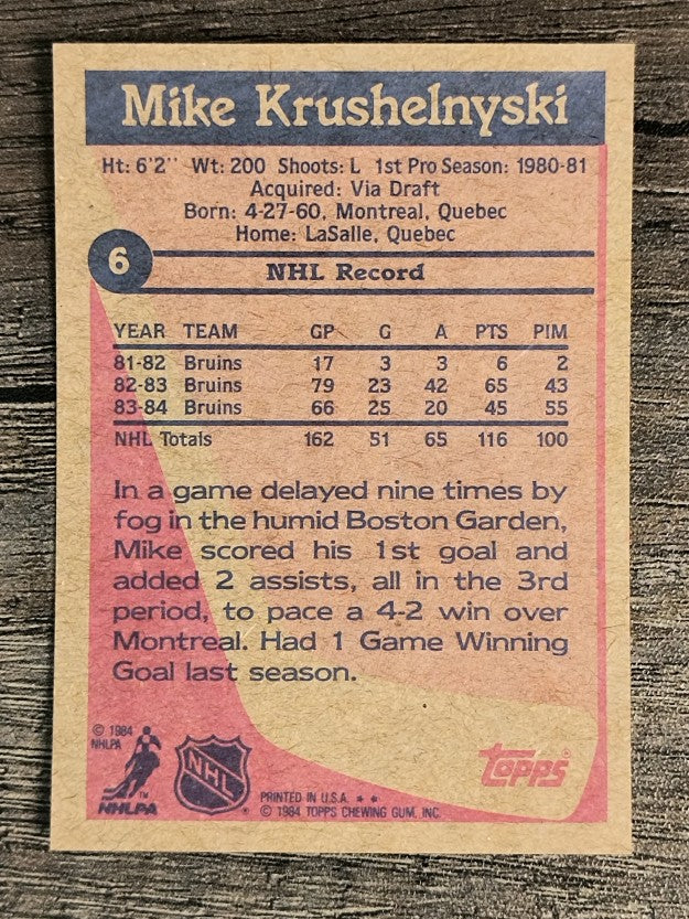1984-85 Topps #6 Mike Krushelnyski SP