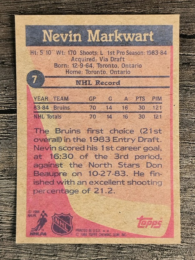 1984-85 Topps #7 Nevin Markwart RC