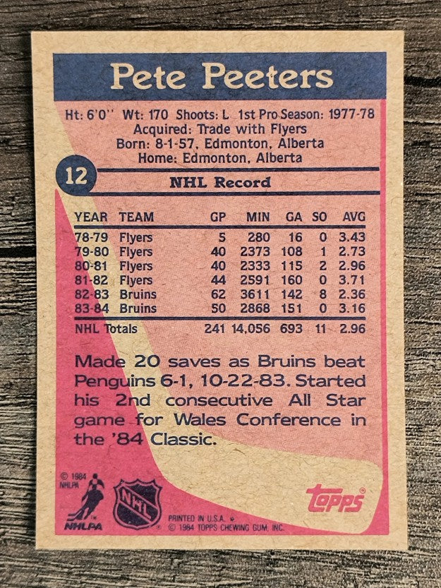 1984-85 Topps #12 Pete Peeters