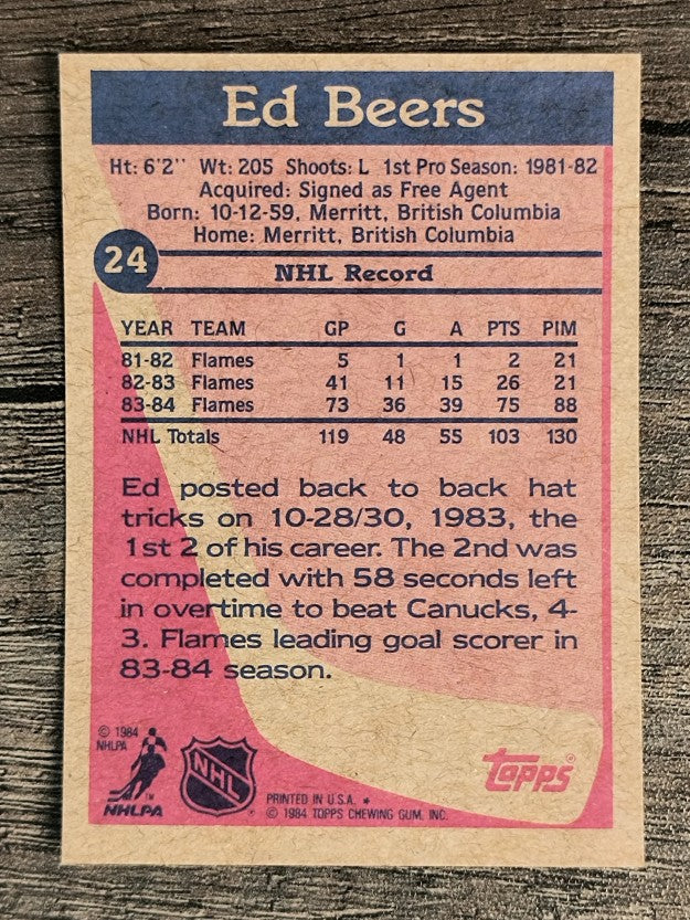 1984-85 Topps #24 Ed Beers