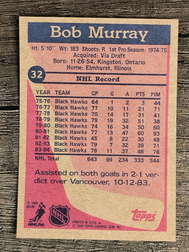 1984-85 Topps #32 Bob Murray