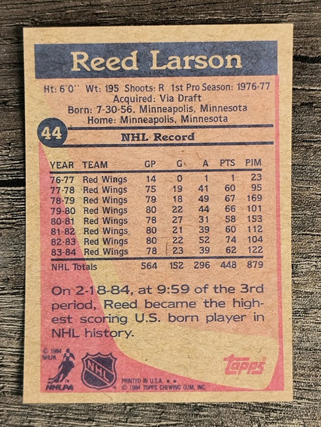 1984-85 Topps #44 Reed Larson SP