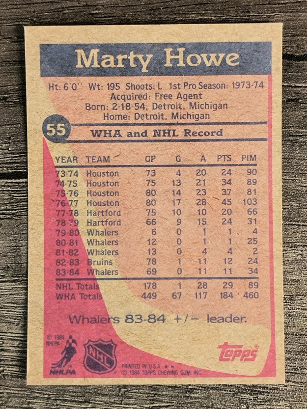 1984-85 Topps #55 Marty Howe