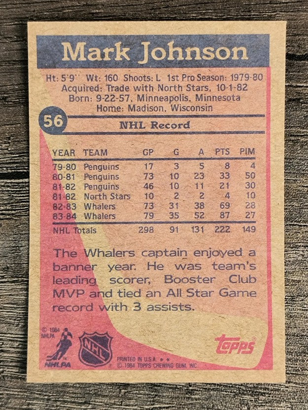1984-85 Topps #56 Mark Johnson SP