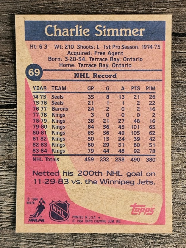 1984-85 Topps #69 Charlie Simmer