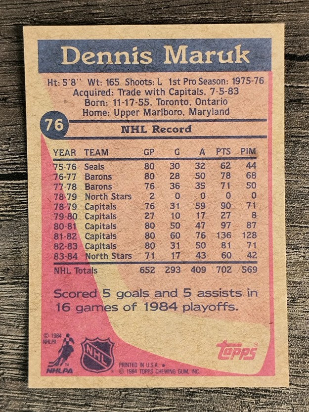 1984-85 Topps #76 Dennis Maruk