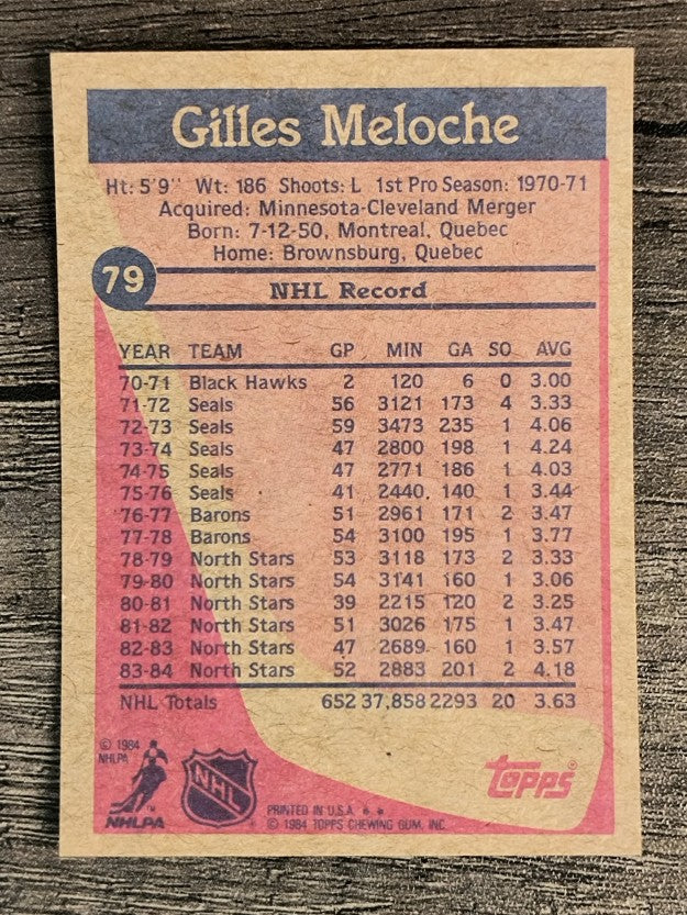 1984-85 Topps #79 Gilles Meloche SP