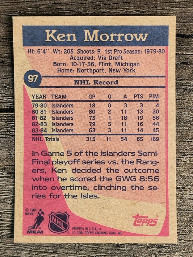 1984-85 Topps #97 Ken Morrow