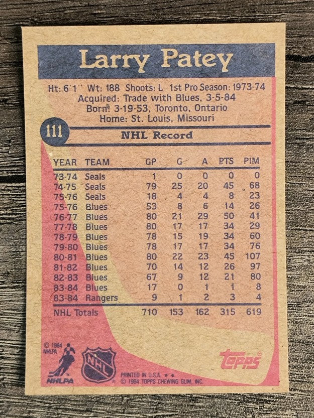 1984-85 Topps #111 Larry Patey
