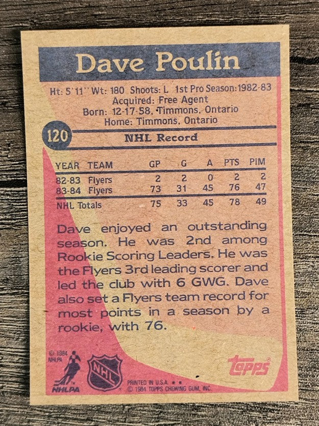 1984-85 Topps #120 Dave Poulin RC
