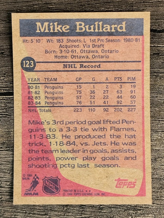 1984-85 Topps #123 Mike Bullard SP