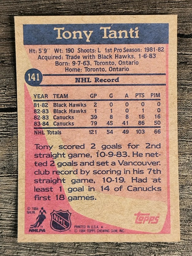 1984-85 Topps #141 Tony Tanti
