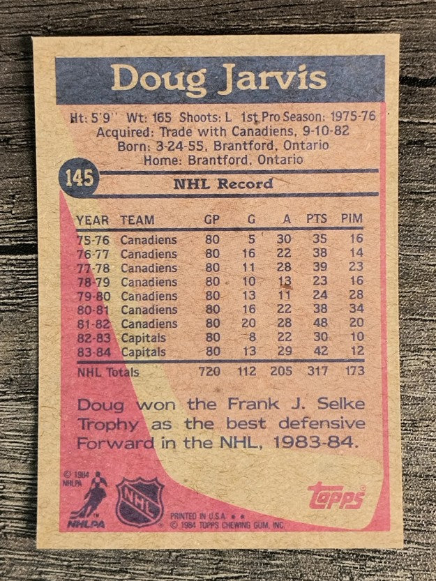1984-85 Topps #145 Doug Jarvis