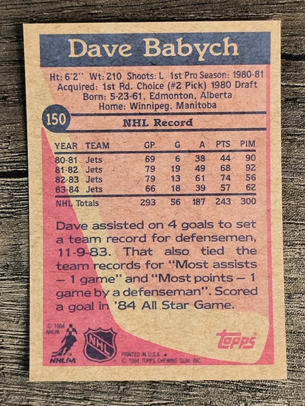 1984-85 Topps #150 Dave Babych