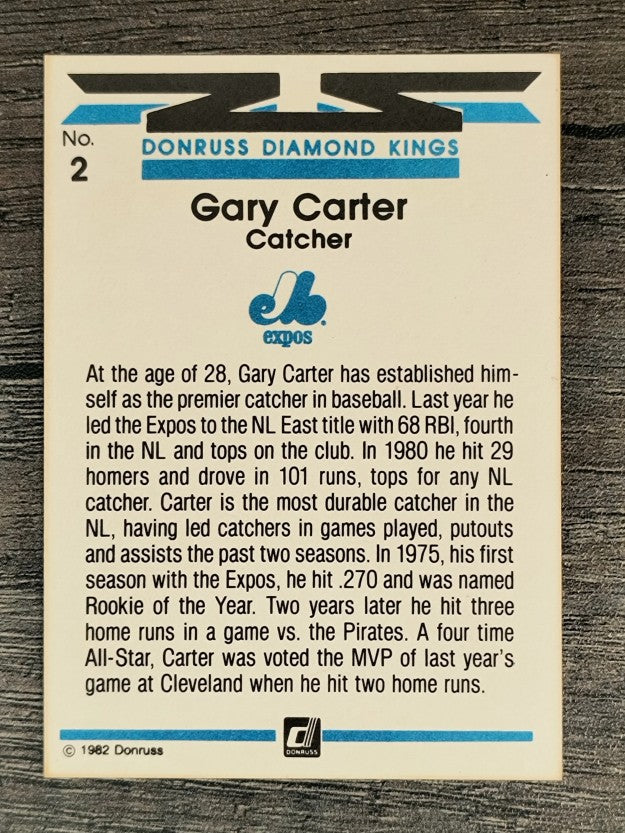 1982 Donruss #2 Gary Carter DK