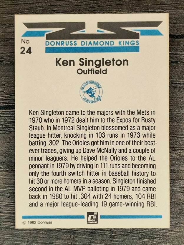 1982 Donruss #24 Ken Singleton DK