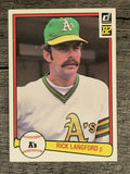 1982 Donruss #161 Rick Langford