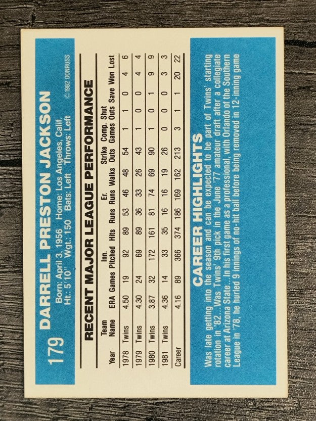 1982 Donruss #179 Darrell Jackson