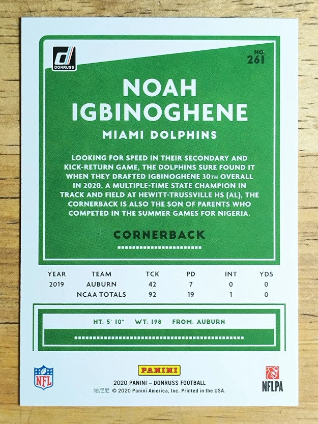 2020 Donruss #261 Noah Igbinoghene RC