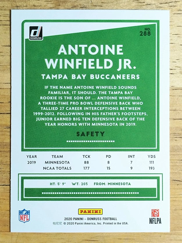 2020 Donruss #288 Antoine Winfield Jr. RC