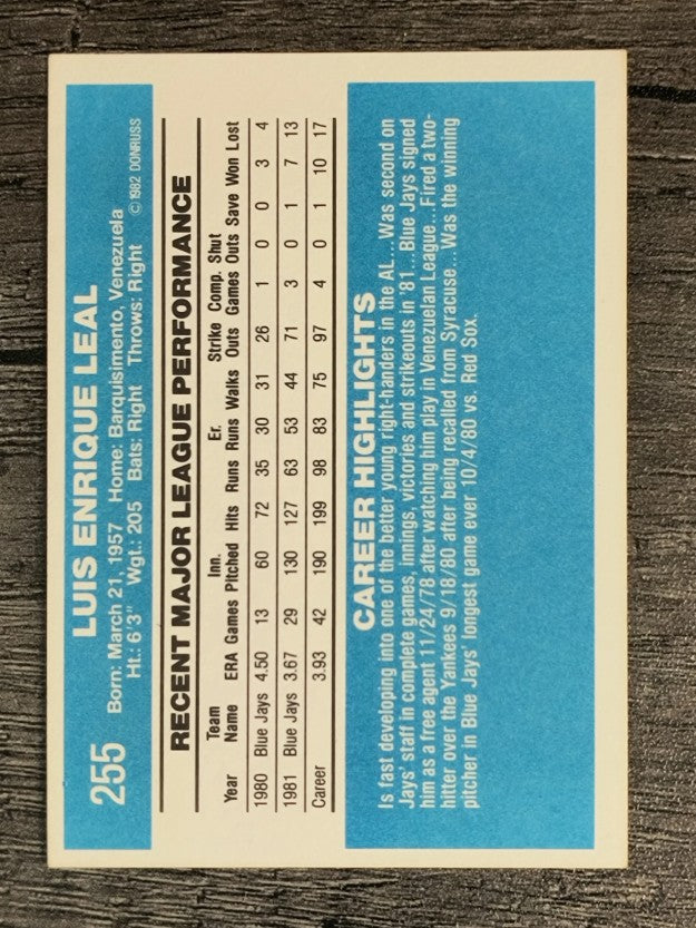 1982 Donruss #255 Luis Leal