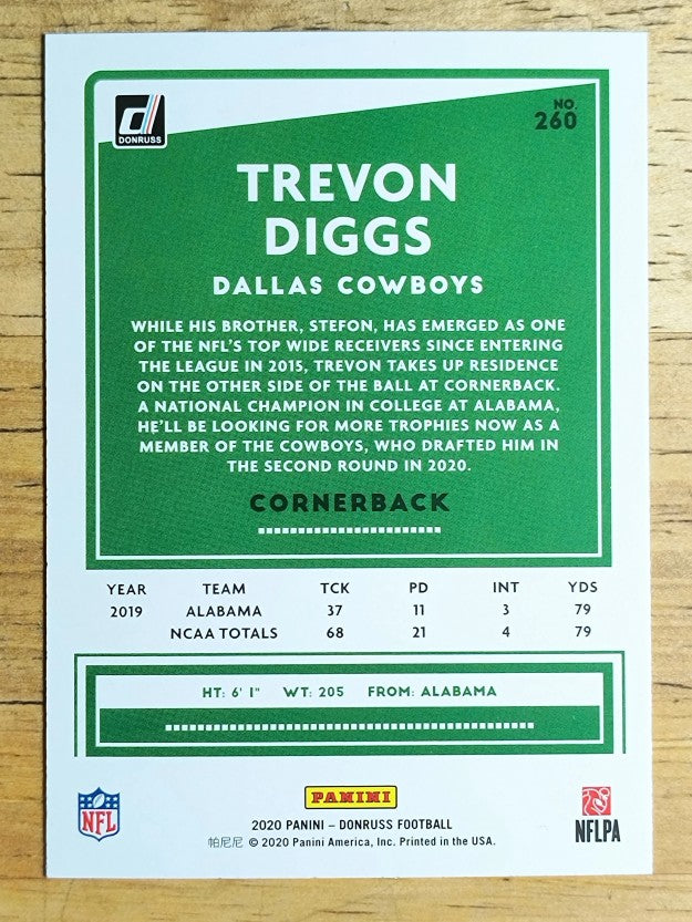 2020 Donruss #260 Trevon Diggs RC