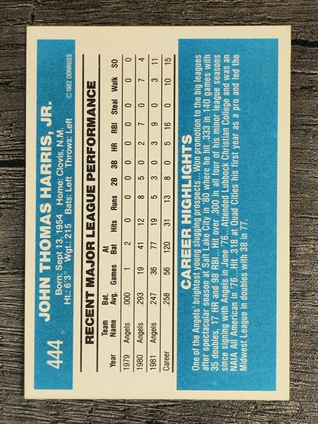 1982 Donruss #444 John Harris