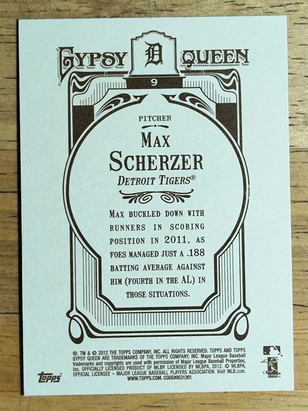2012 Topps Gypsy Queen #9 Max Scherzer