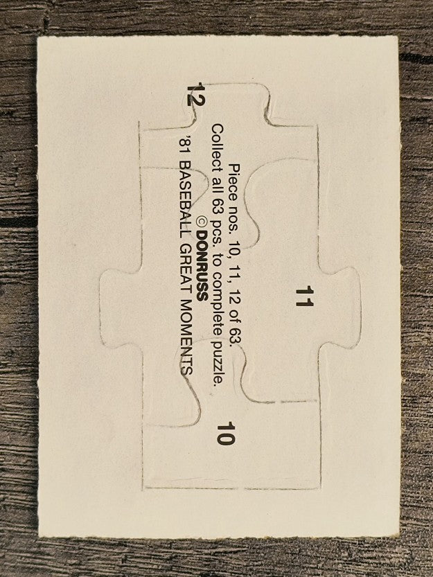 1982 Donruss Babe Ruth Puzzle #10 Ruth Puzzle 10-12