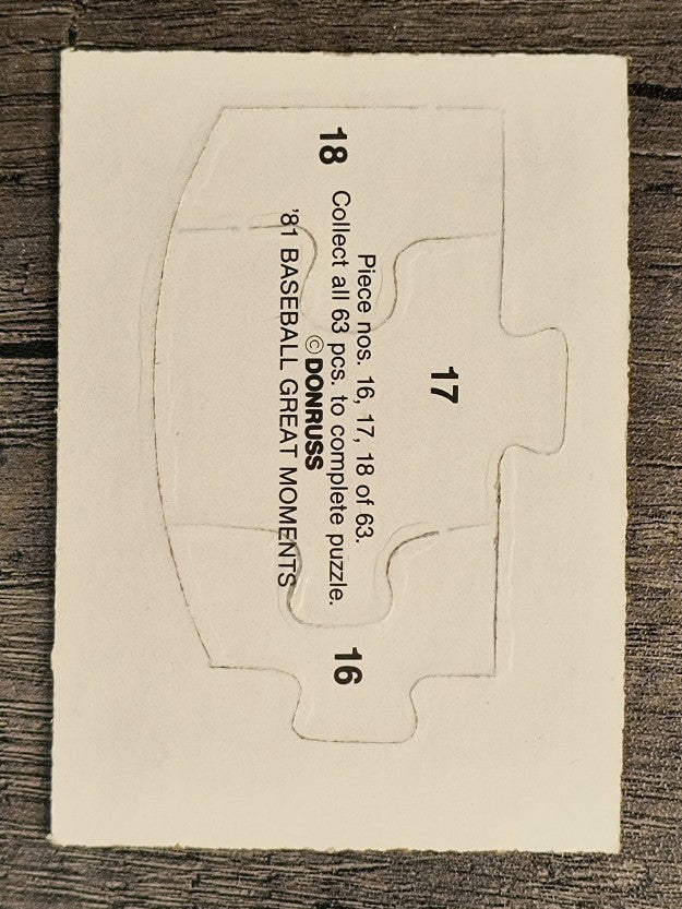 1982 Donruss Babe Ruth Puzzle #16 Ruth Puzzle 16-18
