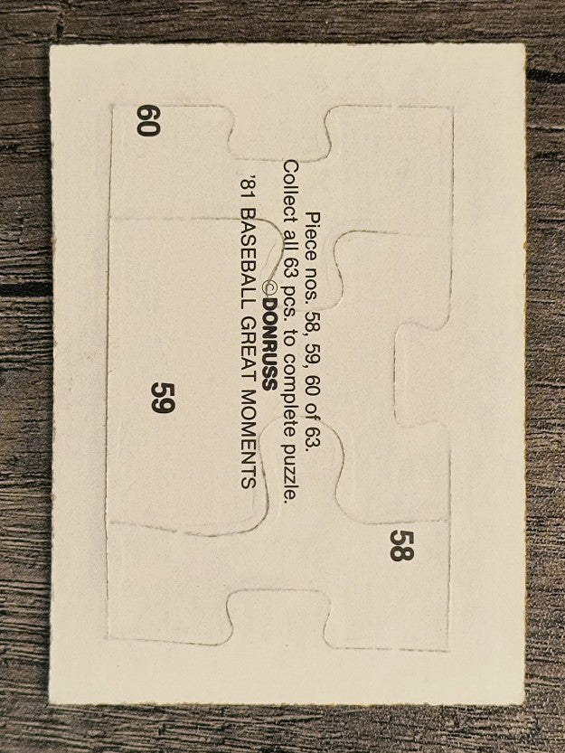 1982 Donruss Babe Ruth Puzzle #58 Ruth Puzzle 58-60
