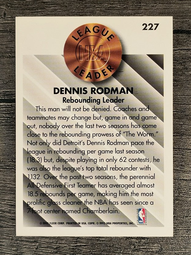 1993-94 Fleer #227 Dennis Rodman LL (NM)