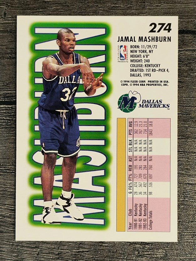 1993-94 Fleer #274 Jamal Mashburn RC (NM)