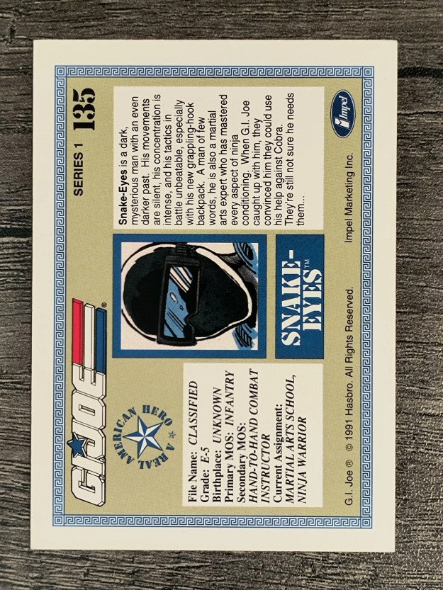 1991 Impel G.I. Joe #135 Snake-Eyes (EX)