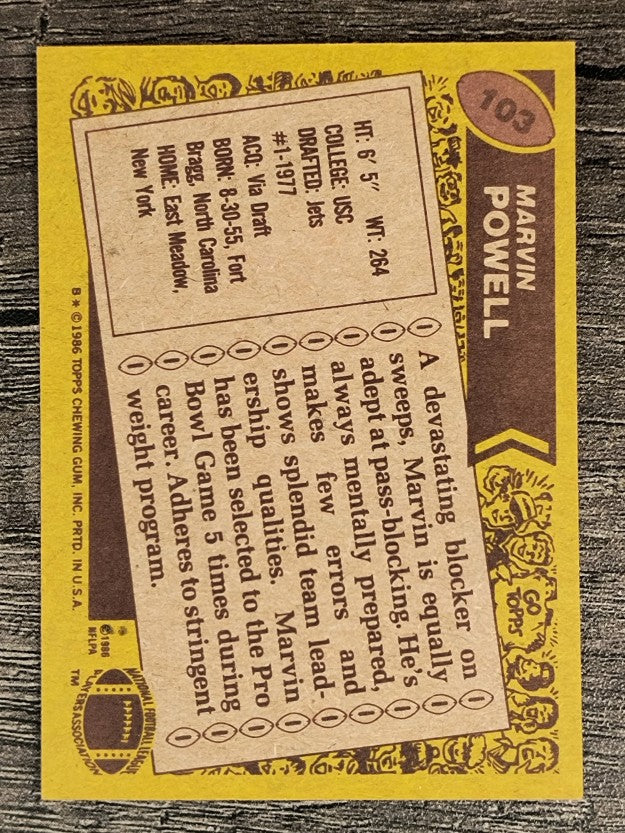 1986 Topps #103 Marvin Powell
