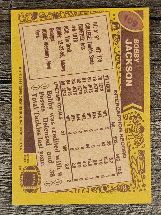 1986 Topps #109 Bobby Jackson