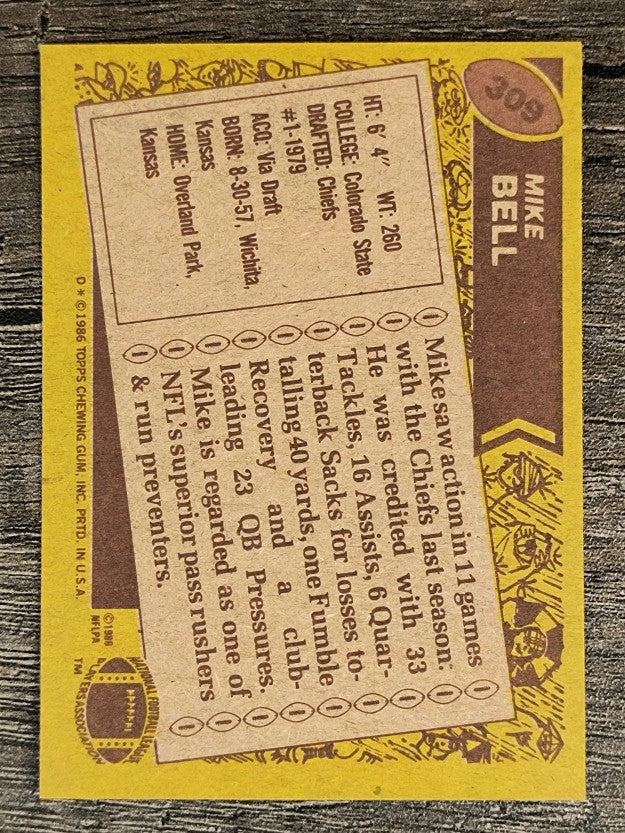 1986 Topps #309 Mike Bell