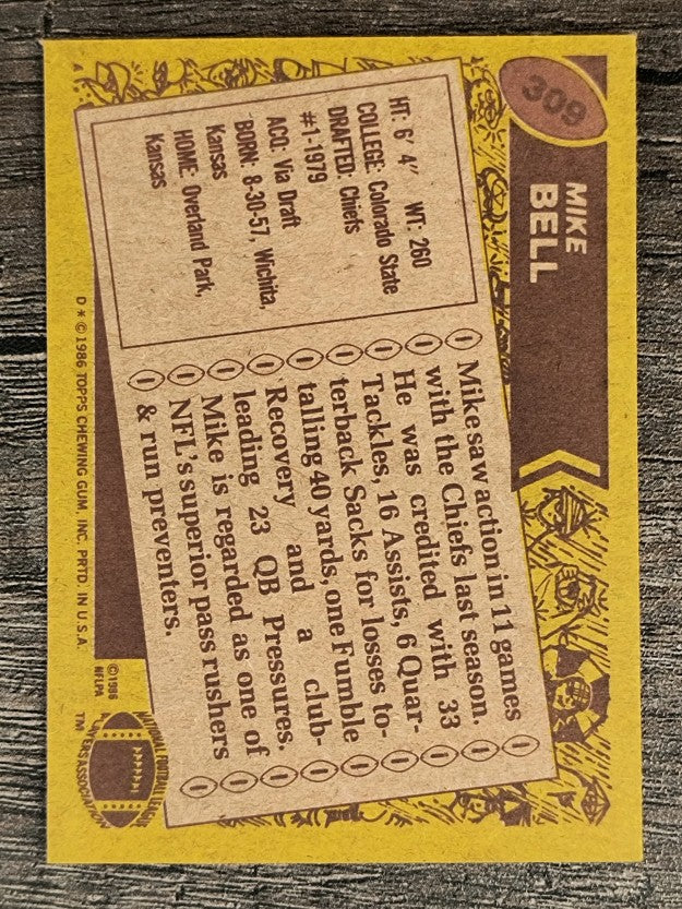 1986 Topps #309 Mike Bell