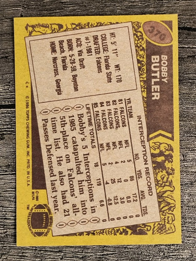1986 Topps #370 Bobby Butler
