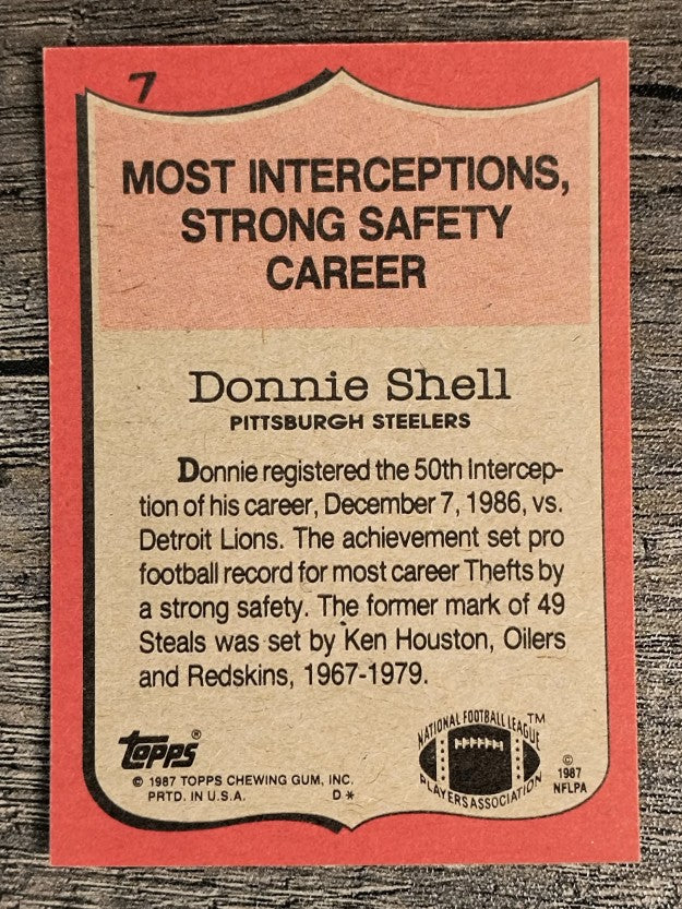 1987 Topps #7 Donnie Shell RB