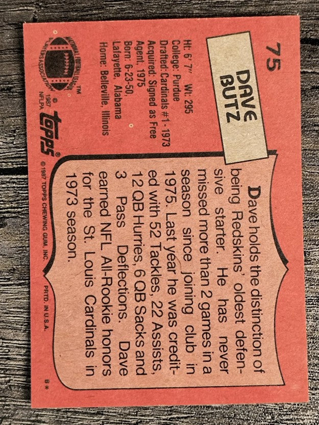 1987 Topps #75 Dave Butz