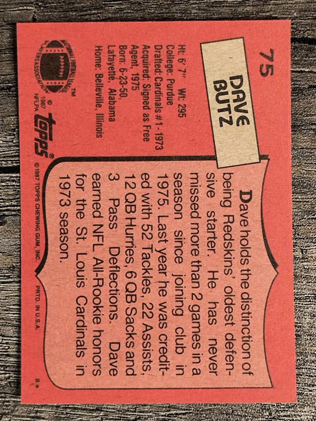 1987 Topps #75 Dave Butz