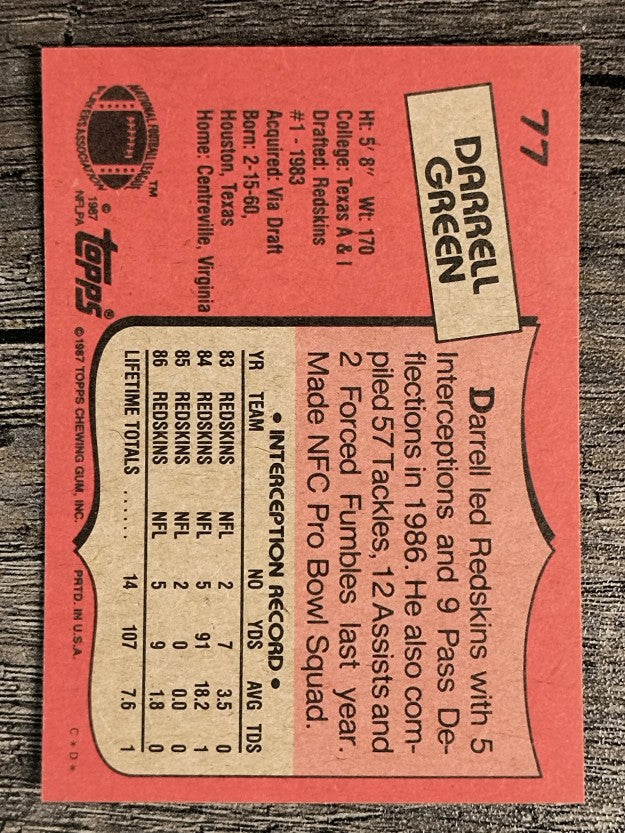 1987 Topps #77 Darrell Green AP