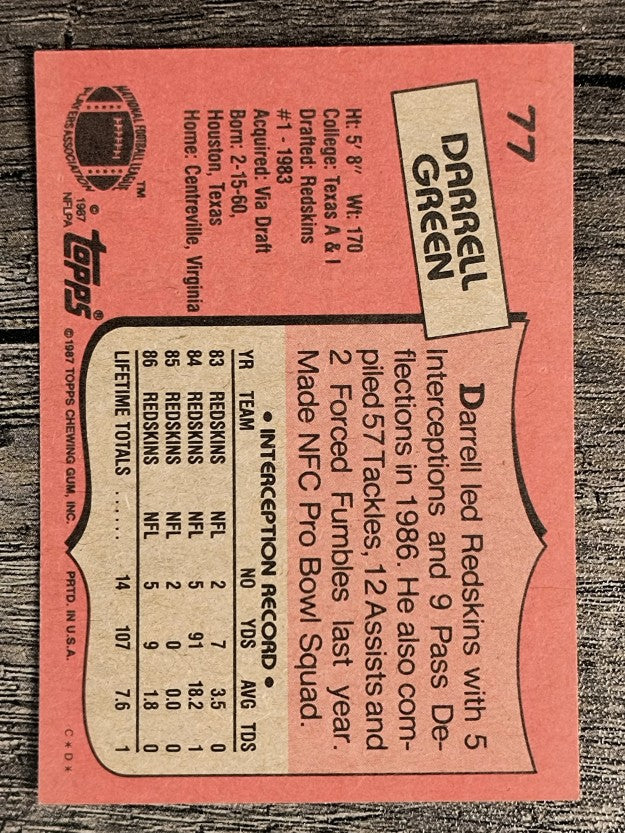 1987 Topps #77 Darrell Green AP