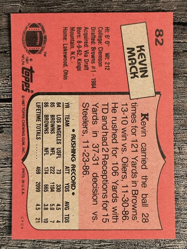 1987 Topps #82 Kevin Mack